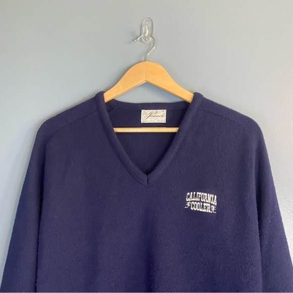 Vintage Pinnacle Navy Blue Embroidered “ California Cooler” Sweater - Picture 4 of 9